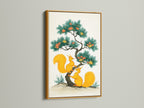 Luxurious squirrel artwork displayed in a gold frame. This cute animal art is ideal for kids room decor. The nature-inspired artwork adds a touch of whimsy to any space. Perfect for families decorating a nursery. Transform your home with this cozy and inviting piece.