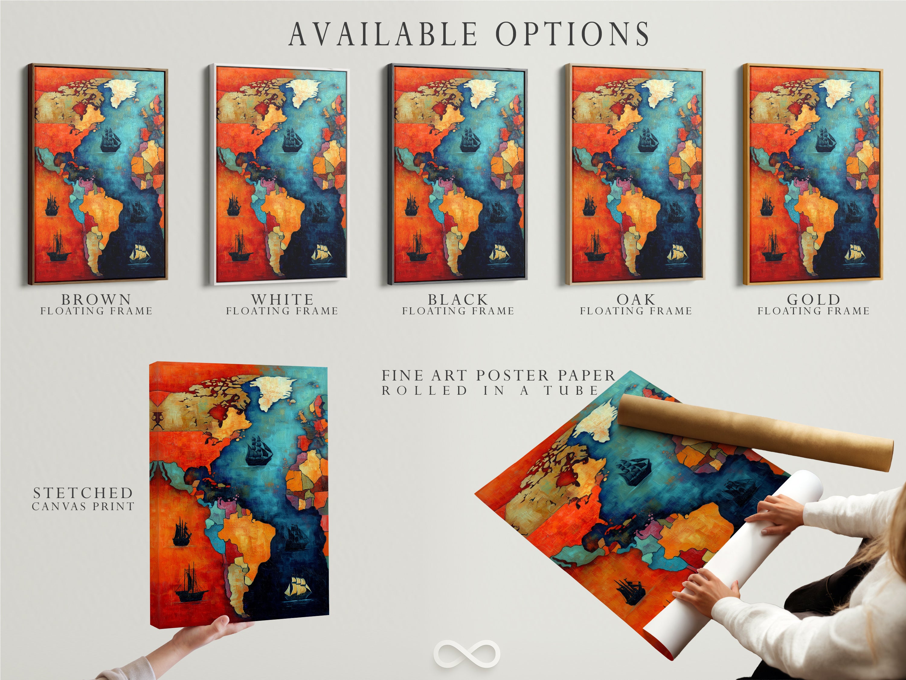 Available options include a stretched canvas print fine art poster paper and floating frame. The vintage world map artwork is versatile. Choose the option that best suits your style. This nautical chart wall art is perfect for any space. These options provide the ideal touch to your home or office.