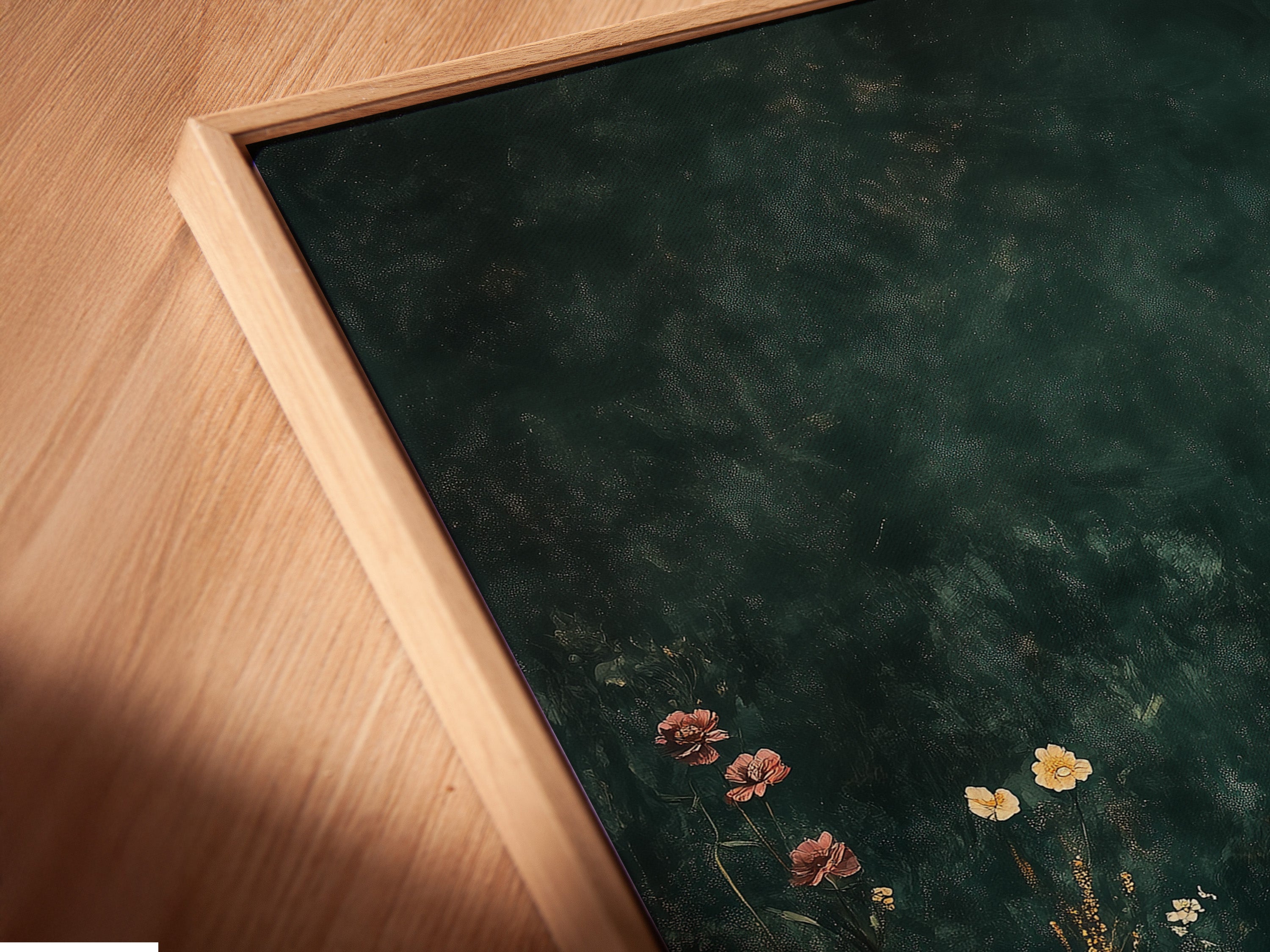 Vintage Dark Floral Art Print - Moody Botanical Wall Art - Wildflower Meadow Poster - Nature Home Decor - Cottage Core Aesthetic