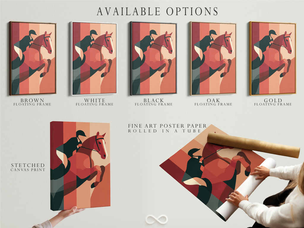 Available art options include a stretched canvas print. Also available is fine art poster paper and a floating frame. Explore various art formats to suit your style. Discover your perfect art presentation option.