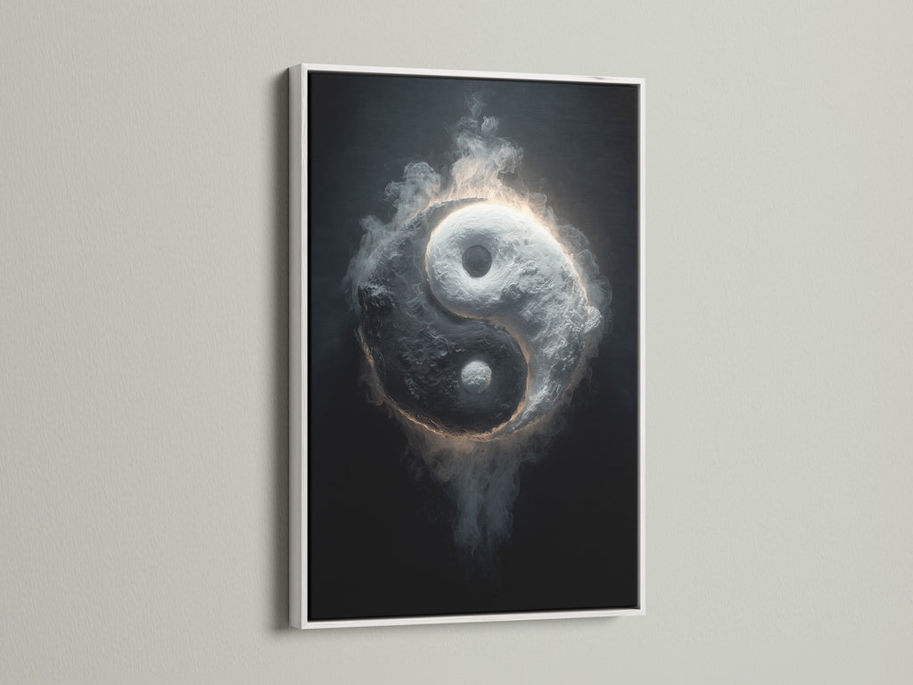 The white frame provides a clean and modern look. Highlight your artwork with its minimalist style. This frame complements any interior decor. It creates a bright and airy feel. Enhance your space with this elegant white frame.