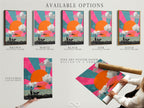 Available options include a stretched canvas print fine art poster paper and a floating frame. Choose the perfect format to showcase your surreal landscape artwork. Each option enhances the artwork's unique qualities.