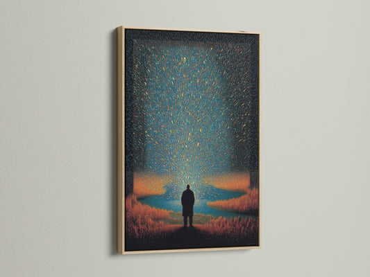 Oak frame art option. This framed art is a great addition to any home. An oak frame brings a natural touch. See all frame options available like brown white black and gold frame artwork. 