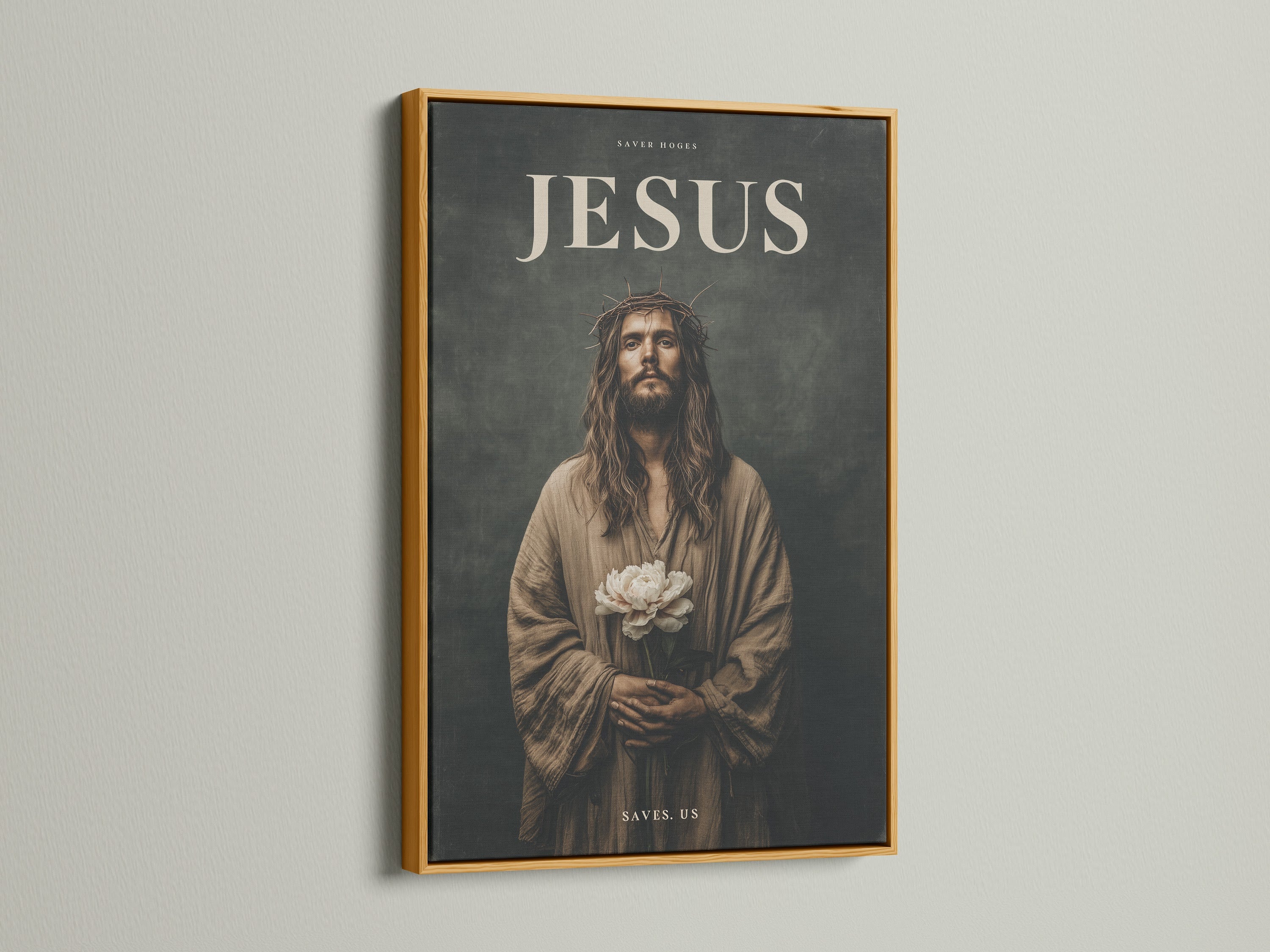 Artwork is elegantly framed in gold. The gold frame adds a touch of luxury. It complements the artwork's rich tones. A gold frame enhances the art's beauty. See how a gold frame can transform your art. It brings a touch of opulence to the portrait.