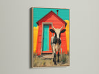 A captivating cow art print in an oak frame. This rustic wall art piece brings country charm. The oak frame enhances the barn animal artwork. Perfect farmhouse decor for your kitchen. Add a touch of rural art to your home.