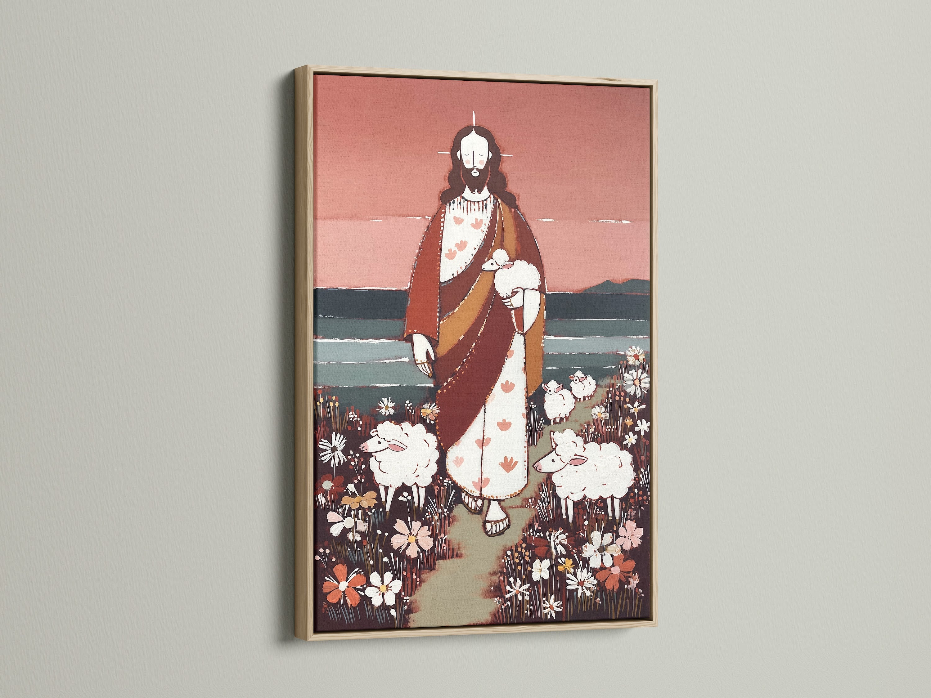 A framed artwork featuring an oak frame is showcased. The oak frame enhances the artwork's visual appeal. It adds a touch of natural warmth to the piece. Discover the elegance of oak frames. Perfect for any home.