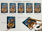 Available options for our floral canvas prints. Choose from stretched canvas print fine art poster paper or floating frame. Modern flower artwork to suit your style. Explore our teal and gold options!