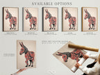 Available options for the Tribal Donkey art. These include stretched canvas print fine art poster paper and floating frame. Customize your artwork to match your style. The native american art is versatile. Southwestern decor can be personalized. Choose the perfect presentation for your tribal animal art.