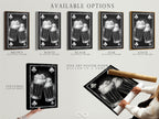 Available options are displayed: stretched canvas print fine art poster paper and floating frame. Choose the perfect format for your artwork. Each option offers a unique aesthetic. Customize your art to match your style.
