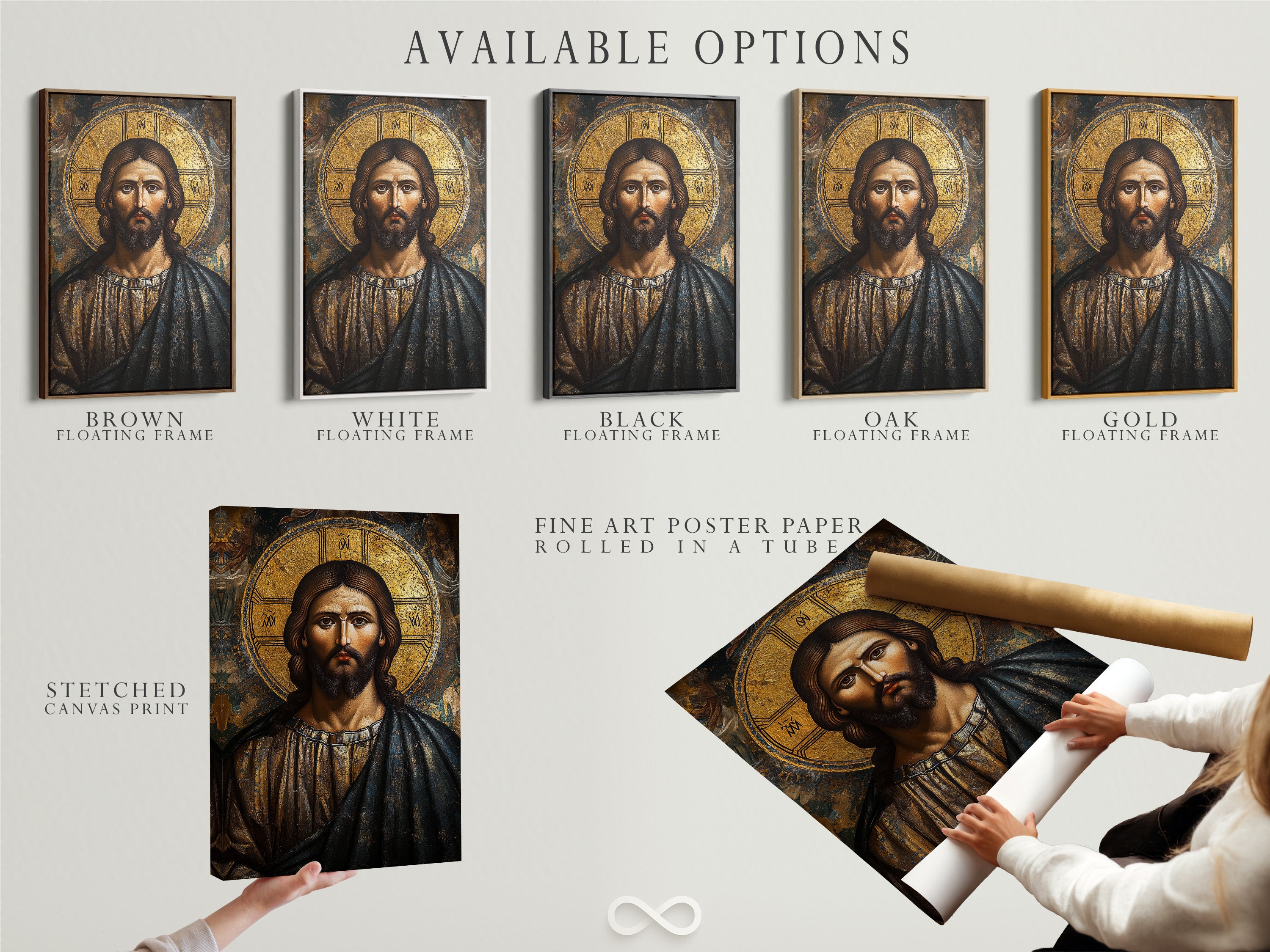 Explore available options for your artwork. Choose from stretched canvas prints. Consider fine art poster paper or a floating frame. Customize your art to match your style. Personalize your space with our versatile options.