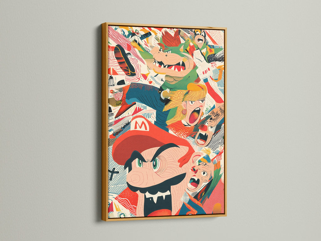 Retro Gaming Poster - Vintage Video Game Art, Colorful Character Wall Print, Nostalgic Gamer Decor, Arcade Style Home Art
