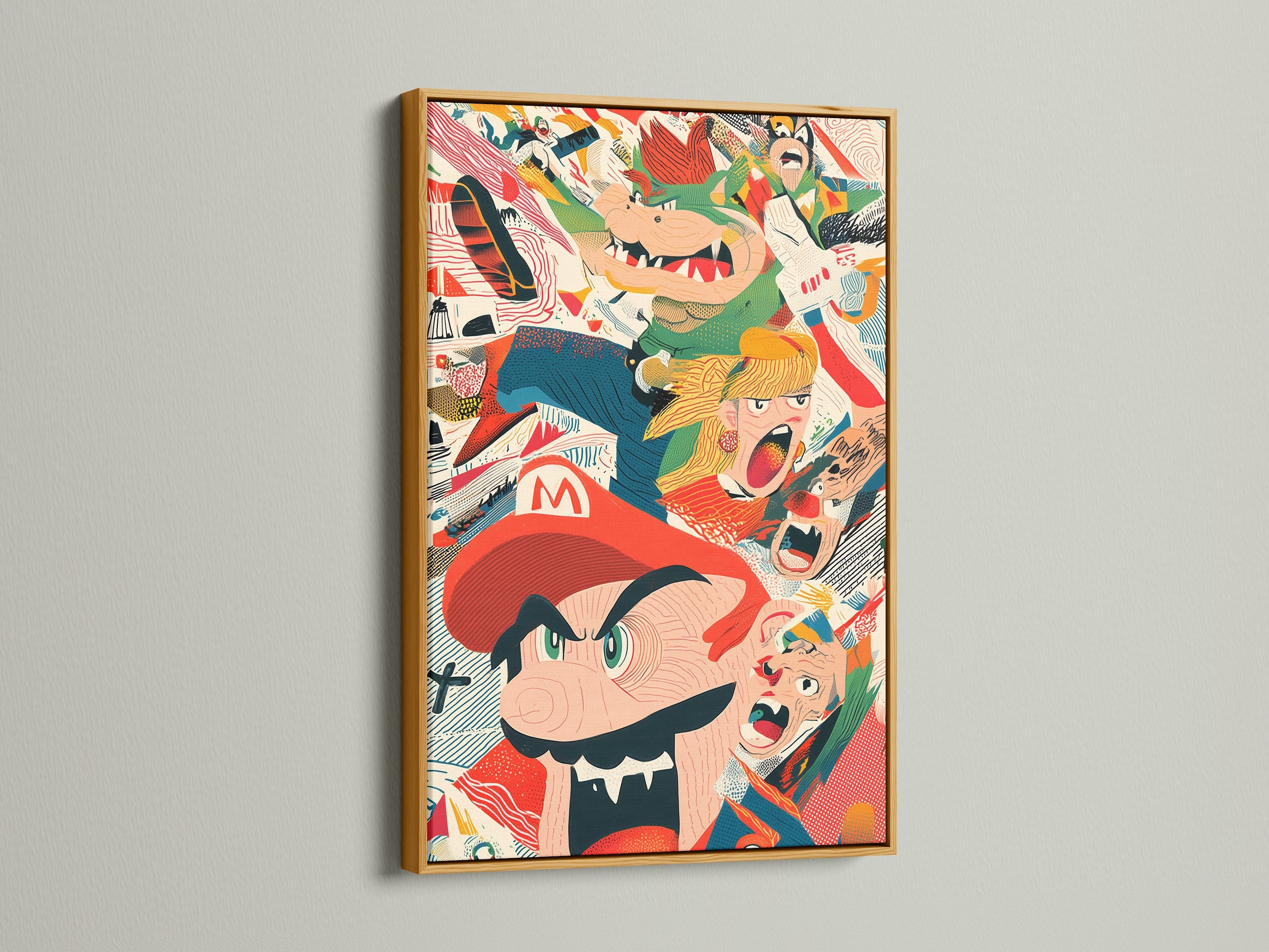 Retro Gaming Poster - Vintage Video Game Art, Colorful Character Wall Print, Nostalgic Gamer Decor, Arcade Style Home Art