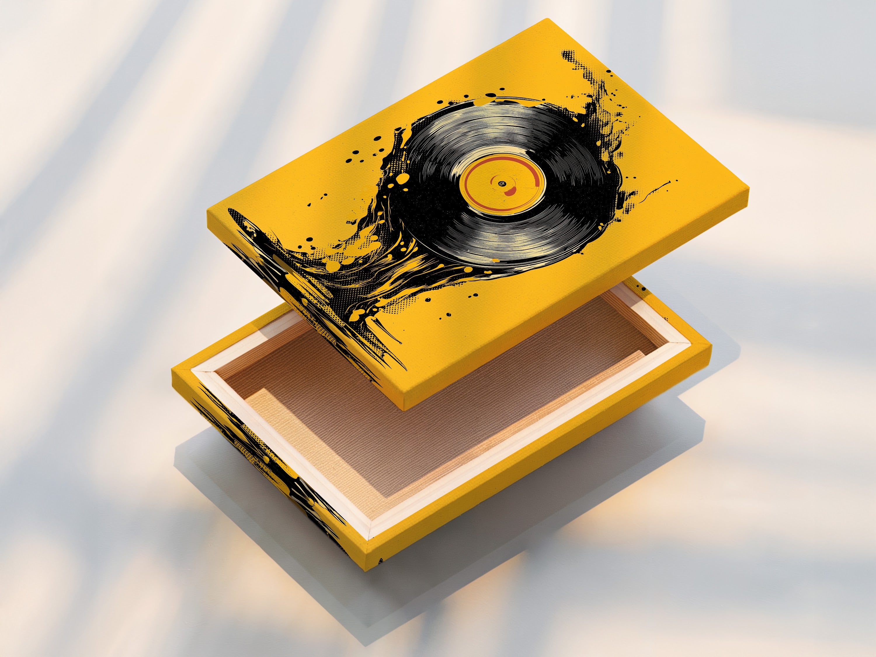 This is a stretched canvas print. The canvas is stretched tightly over a wooden frame. The artwork wraps around the edges creating a gallery-wrapped look. Stretched canvas prints are ready to hang. They offer a professional presentation.