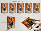 Available options for artwork display are showcased. These options include stretched canvas prints fine art poster paper and floating frames. Customize your artwork to match your personal style. Explore the possibilities and create a unique display