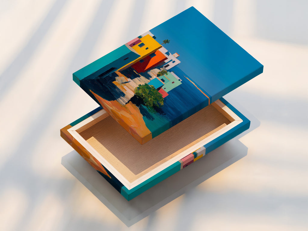 This is a stretched canvas print ready to hang. The canvas adds texture and depth to the artwork. The print features vivid colors and sharp details. It is a durable and long-lasting art solution. The stretched canvas provides a gallery-ready look.