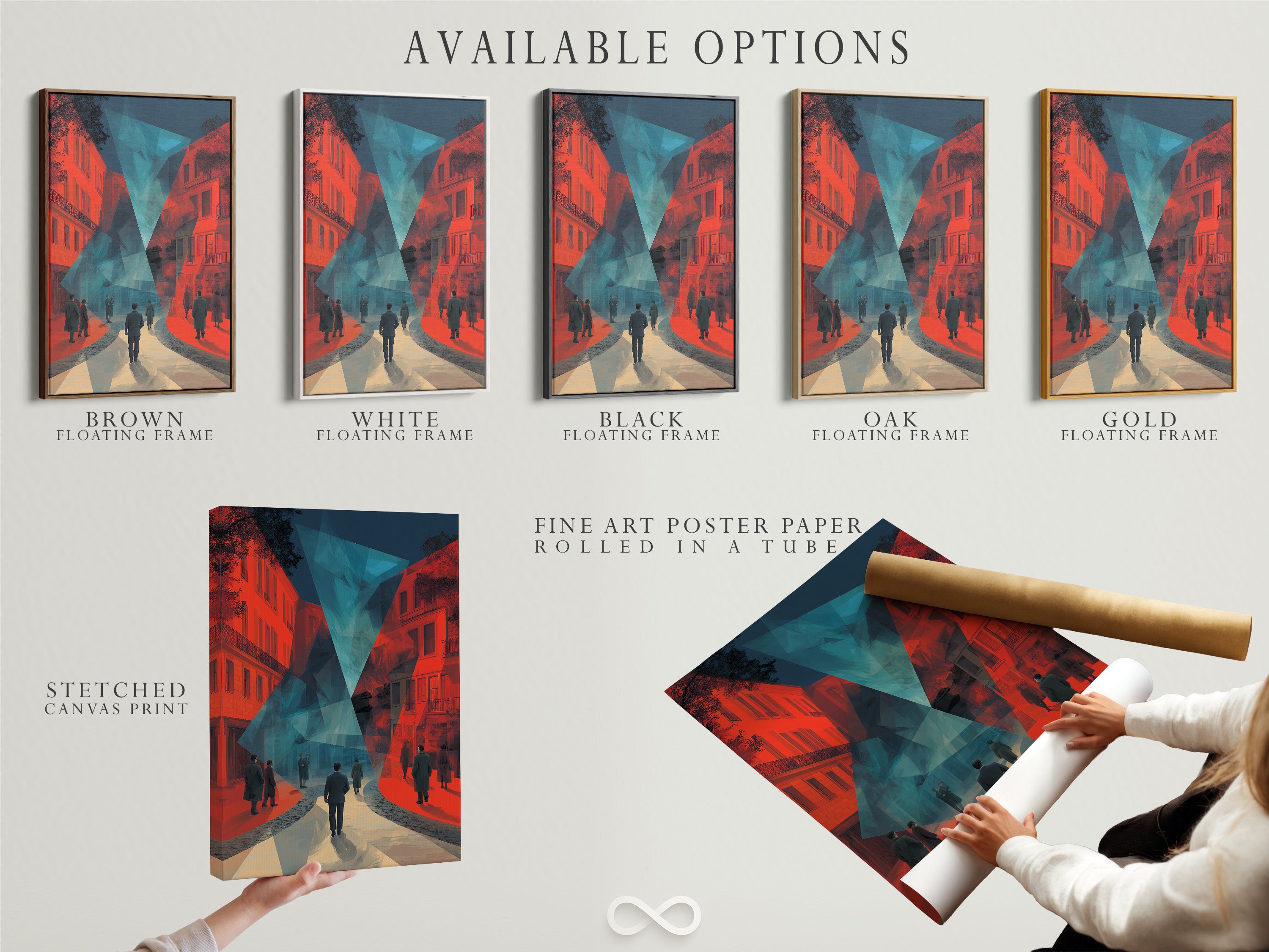 Explore available options for your artwork. Options include stretched canvas prints. Fine art poster paper is another option. Consider a floating frame for a modern touch. Choose the perfect display for your art. Enhance your home decor.