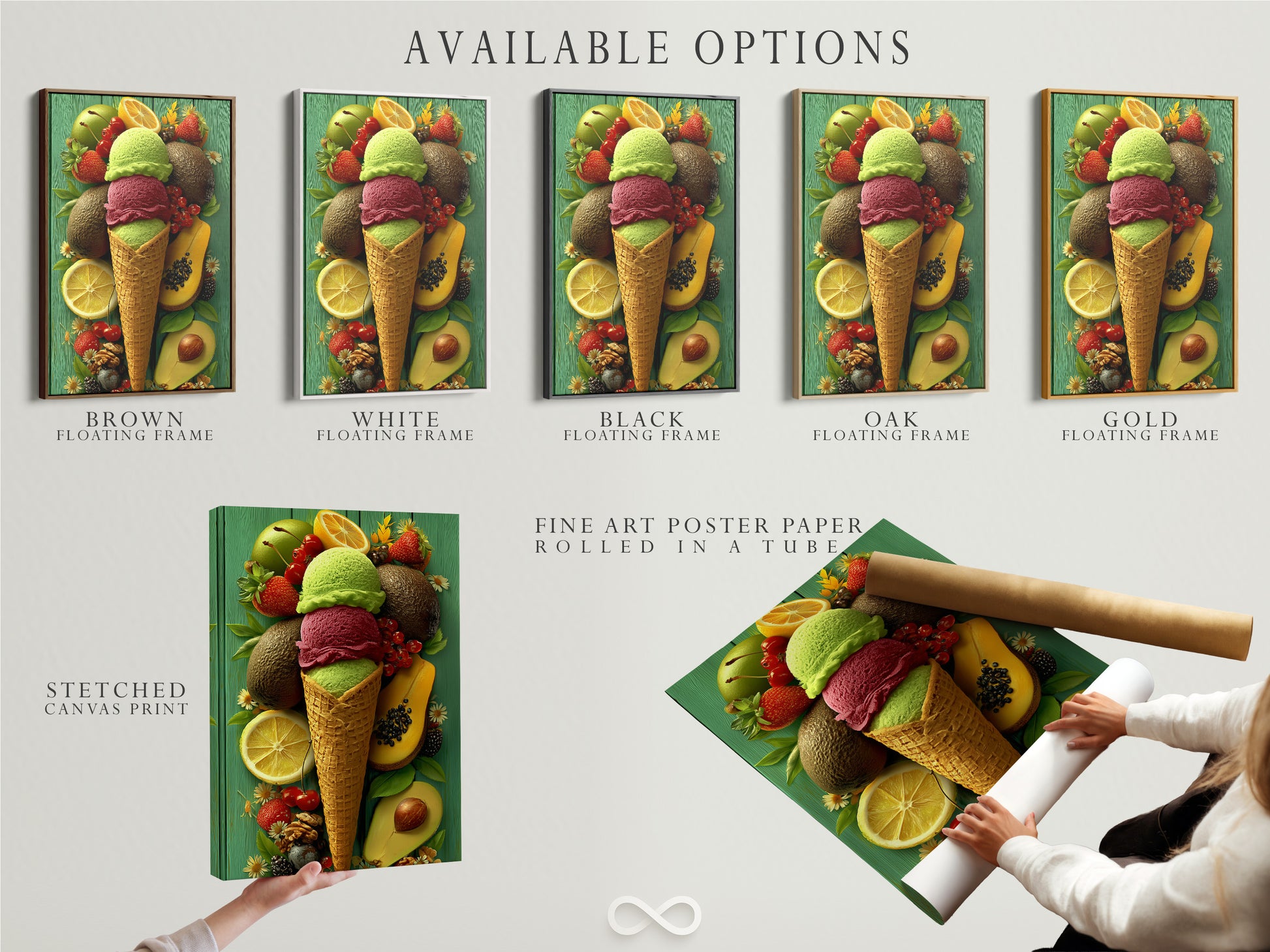 Explore available options for your art prints. Choose from stretched canvas prints. Or you can go with fine art poster paper. Or floating frames. Customize your artwork to fit your style. Create unique and personalized art pieces. Make your artwork truly your own.