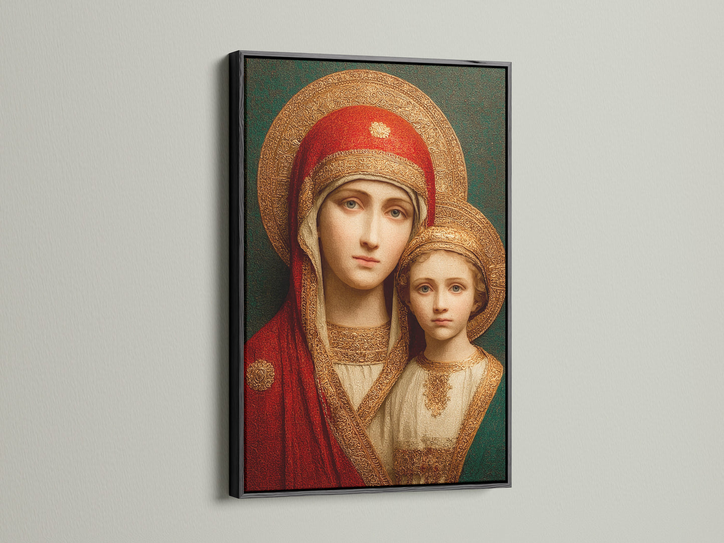Sacred Mother Child Icon - Religious Art Print, Byzantine Style Portrait, Orthodox Icon Wall Art, Christian Home Decor, Spiritual Gift