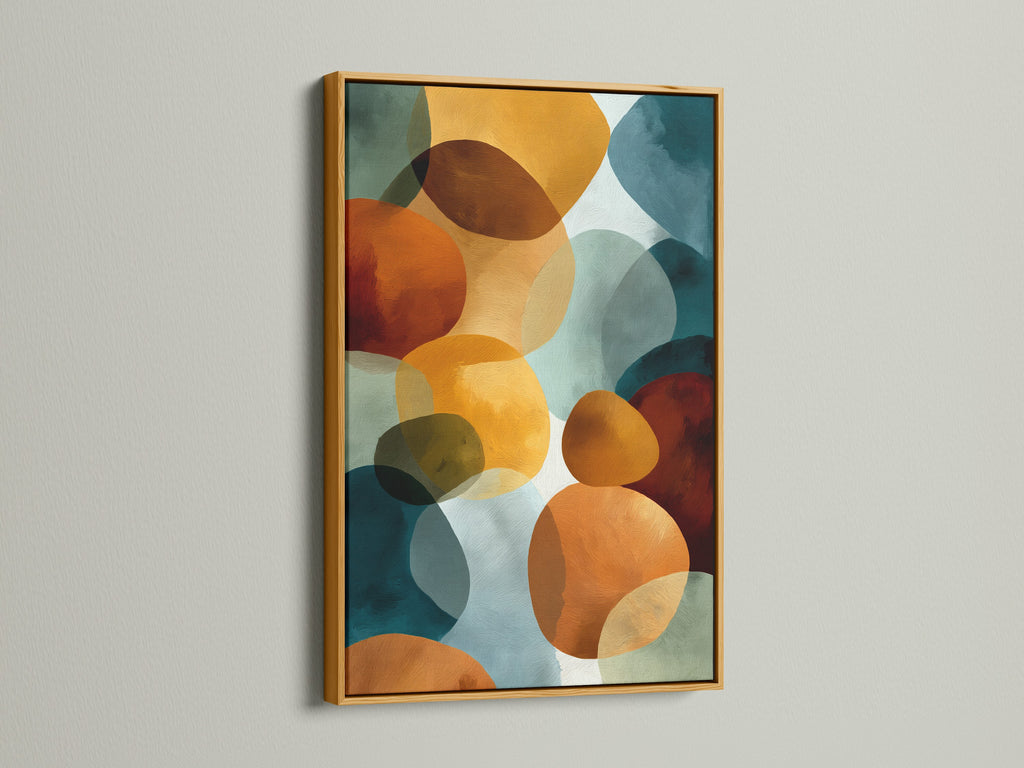 Abstract Geometric Canvas Print - Modern Organic Shapes Wall Art, Contemporary Home Decor for Living Room