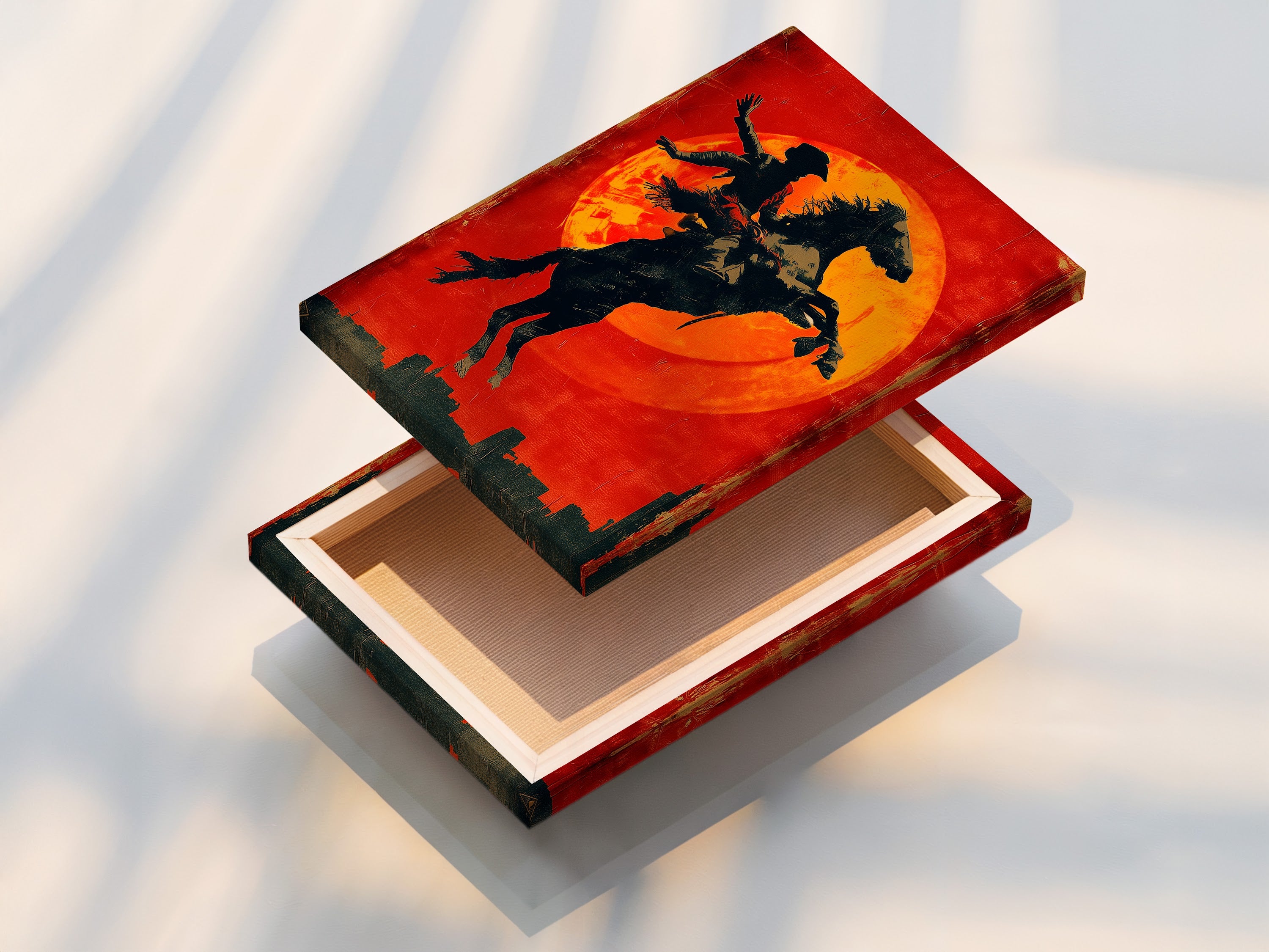 A stretched canvas print is displayed. The canvas print offers a gallery-worthy look. It is ready to hang and enjoy. Transform your favorite artwork into a stunning canvas. Start creating today