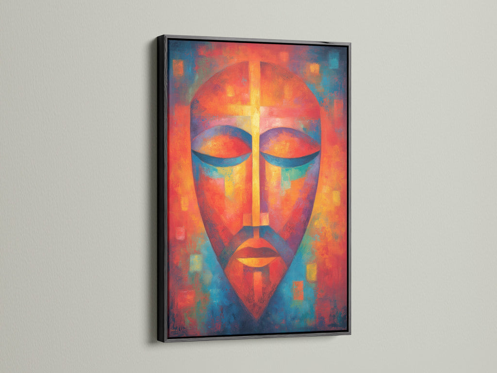 A bold artwork presented in a black frame. The black frame adds sophistication. It creates a striking contrast. This option works well with various art styles. Make a statement with this classic choice.