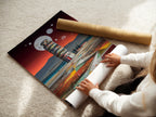 Witness the creation of fine art posters. A skilled woman carefully rolls a freshly printed pisa tower art poster. High quality paper ensures vibrant colors and sharp details. Get fine art poster paper for your italy wall art surreal artwork or travel wall art. Experience the quality.