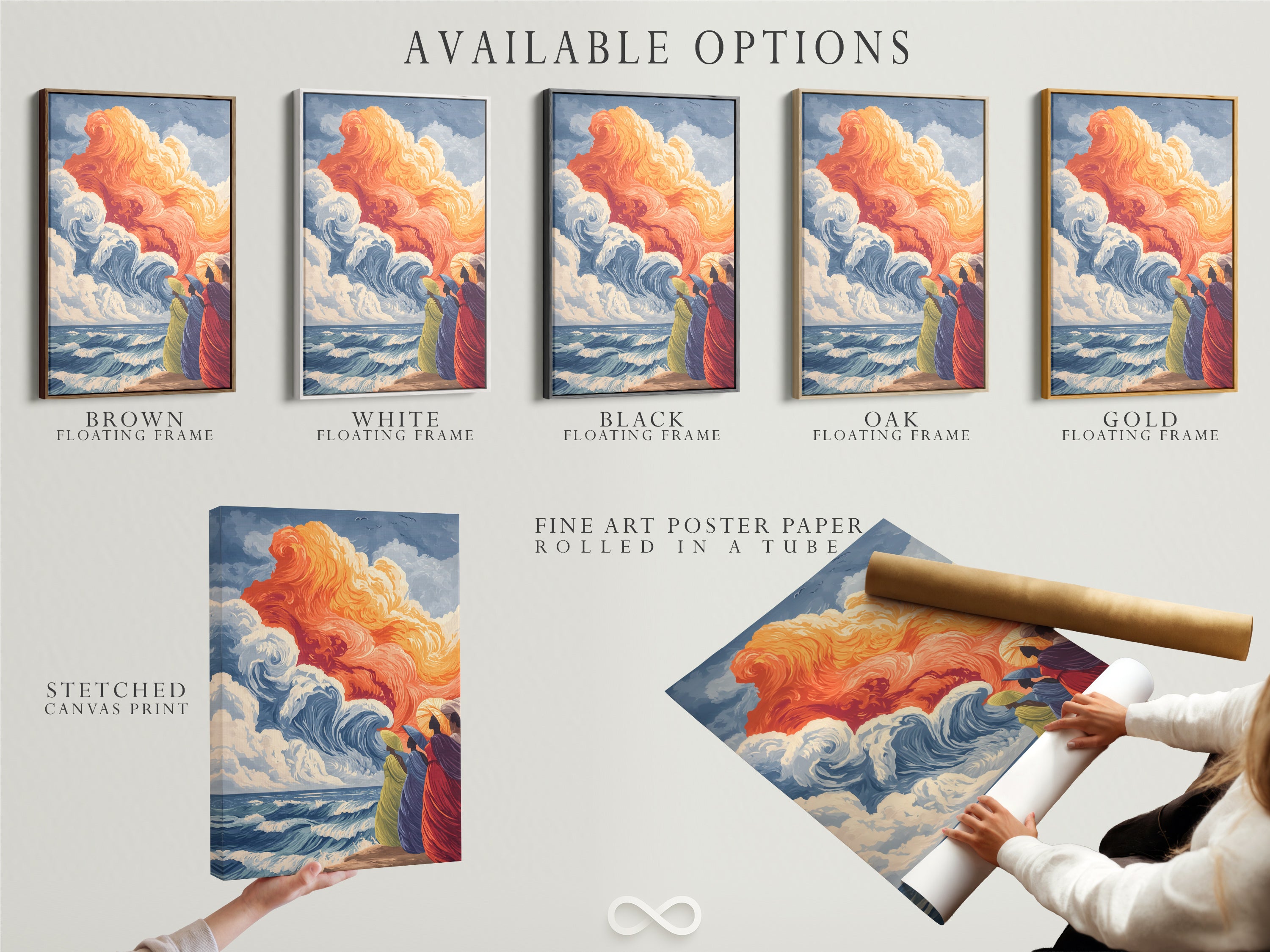 Explore our available options including stretched canvas prints fine art poster paper and floating frames. Customize your ocean wave artwork to perfectly match your style and decor. Whether you prefer the classic look of a stretched canvas or the modern touch of a floating frame we have something for everyone.
