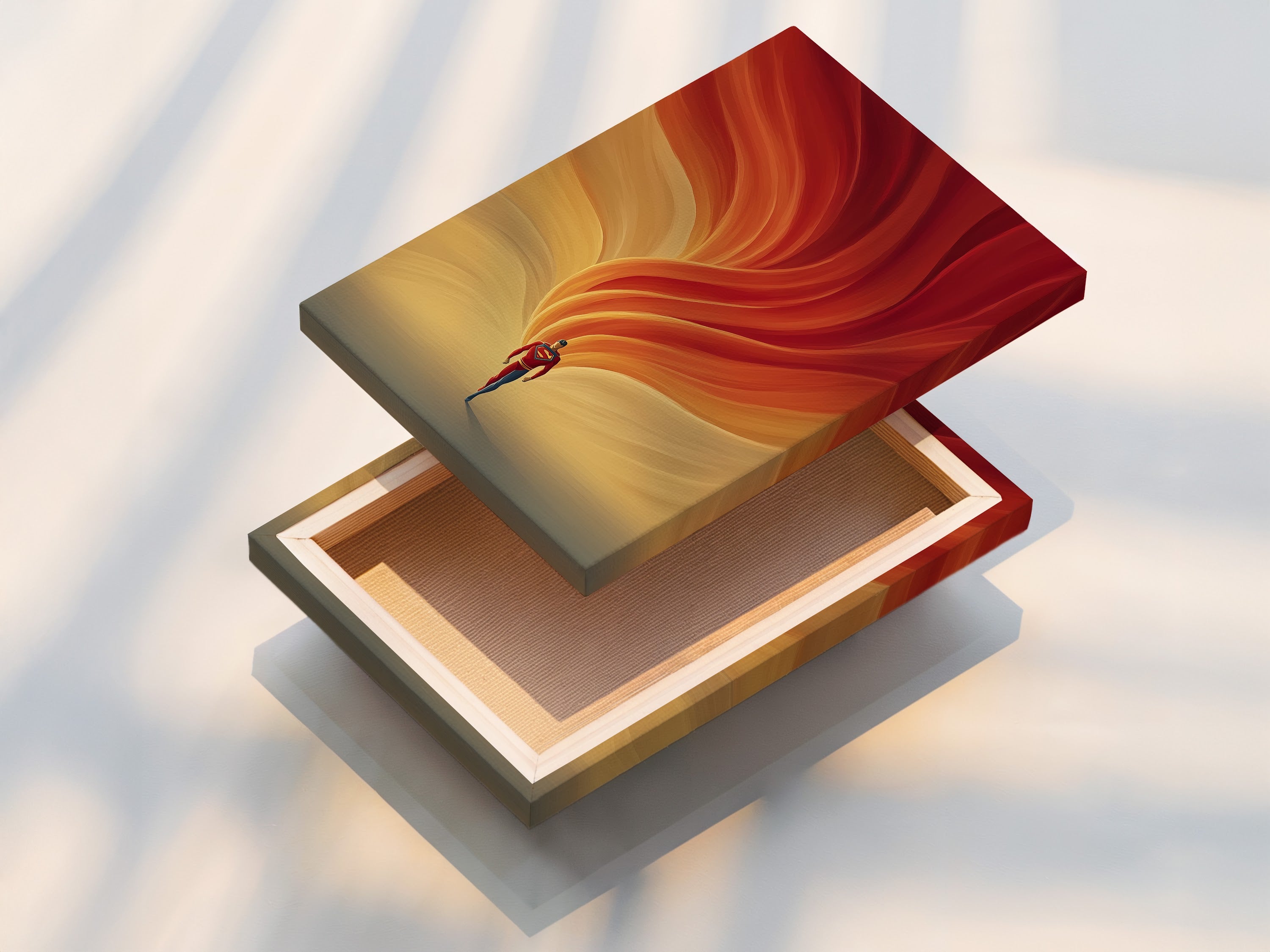 This is a stretched canvas print of the Abstract Runner art. The warm orange swirl artwork is ready to hang. It brings contemporary motion to your walls. Ideal for bedroom wall art. This adds a dynamic touch to any space.