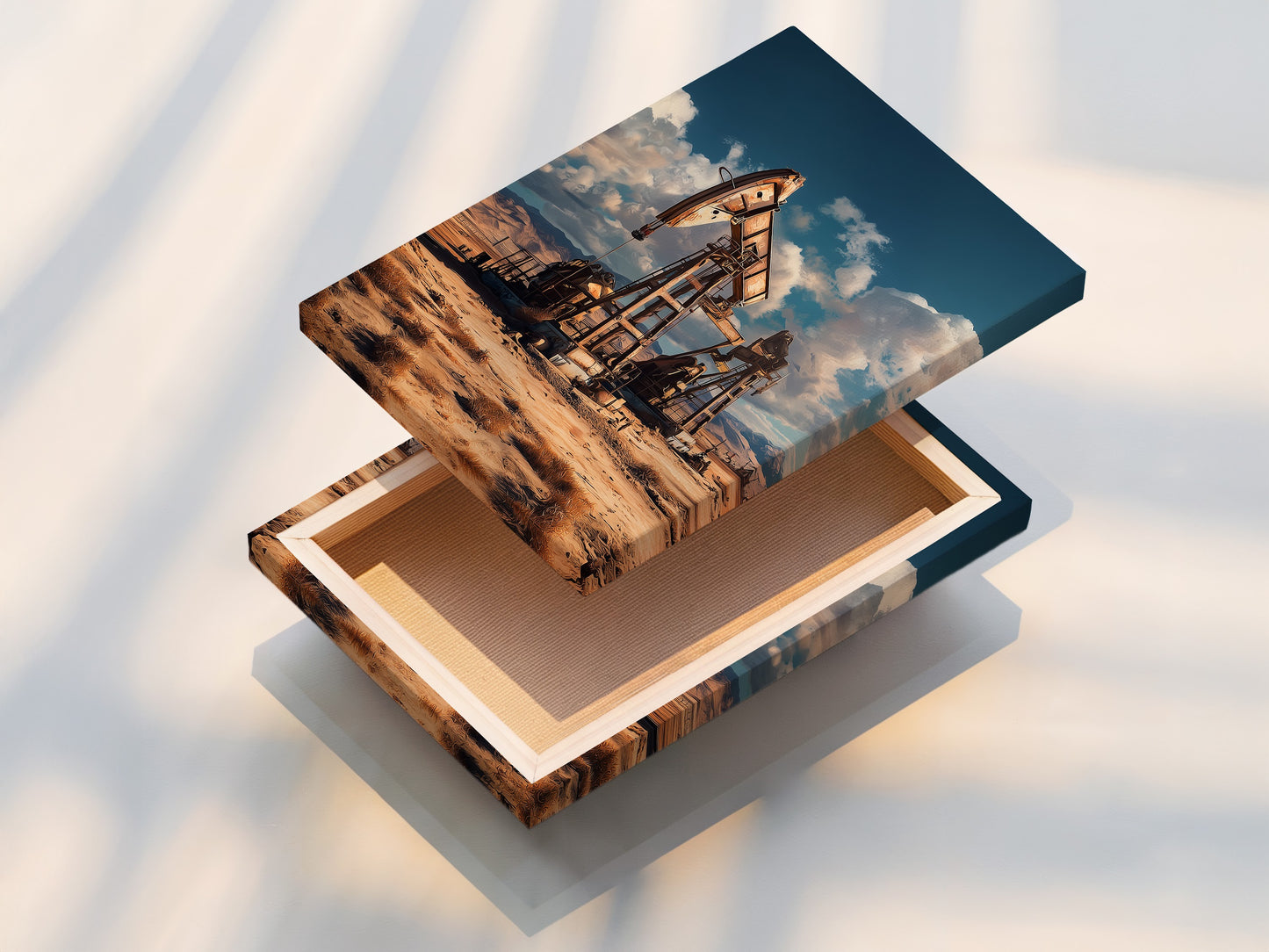 A stretched canvas print is displayed. The canvas is tightly stretched. This creates a smooth surface. The artwork wraps around the edges. This offers a gallery-worthy appearance. Stretched canvases are ready to hang. They will transform any room.
