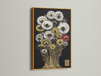 Admire a gold frame accentuating abstract floral tree artwork. This botanical print adds a touch of glam. Perfect modern artwork to enhance office decor. Transform your space now.