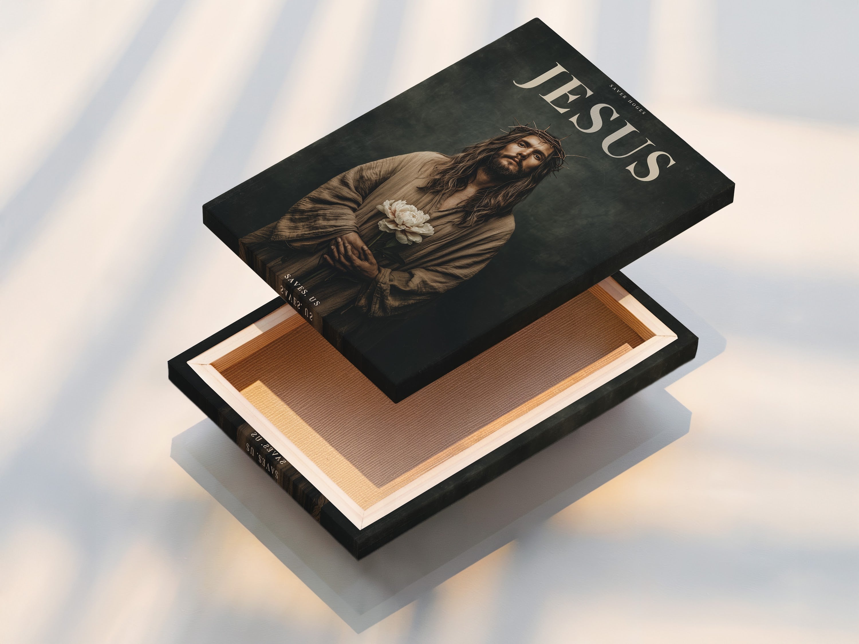 A stretched canvas print is on display. See the texture and quality of the canvas. Stretched canvas provides a ready to hang option. This artwork is ready to be showcased. It enhances the overall aesthetic of the art. The canvas print is durable and long lasting.