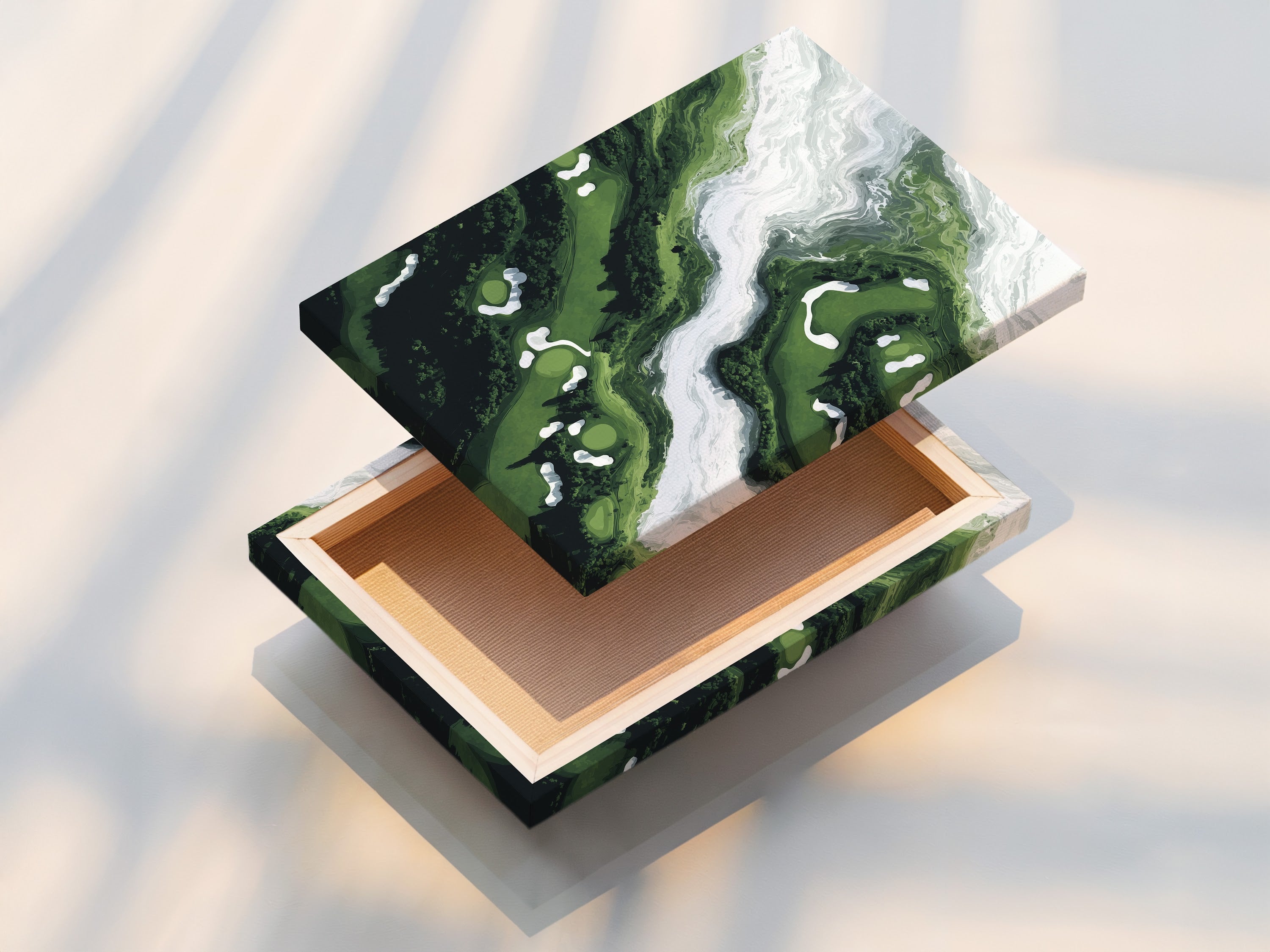 This is a stretched canvas print of green abstract art. The marble fluid canvas wall art is ready to hang. Modern emerald and white swirls enhance any room. Contemporary artwork for your home or office. The swirl artwork adds a touch of elegance. Perfect for minimalist decor.