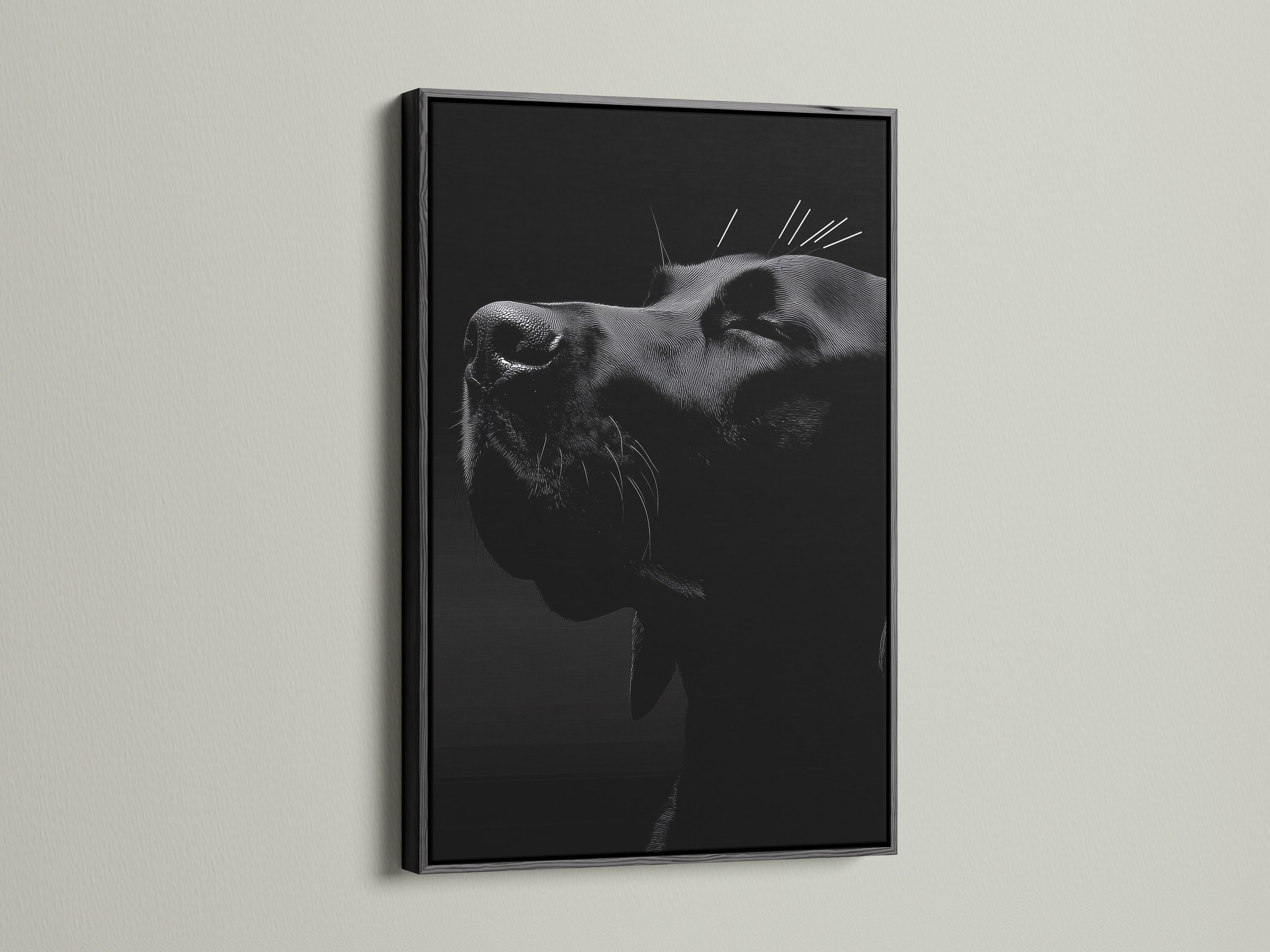 View a cow portrait in a sleek black frame. This monochrome art adds a touch of elegance to any wall. Perfect for monochromatic or contemporary styles. Explore this rustic home decor option.