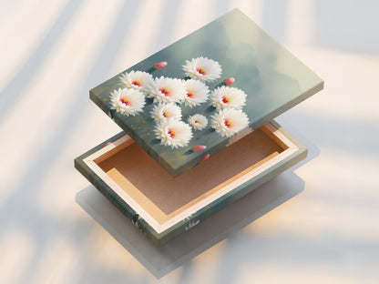 A stretched canvas print of the Cactus Flower artwork. This botanical print is ready to hang and enjoy. The desert bloom brings nature indoors. Perfect for living room wall art. The floral canvas enhances any space with soft color and style.