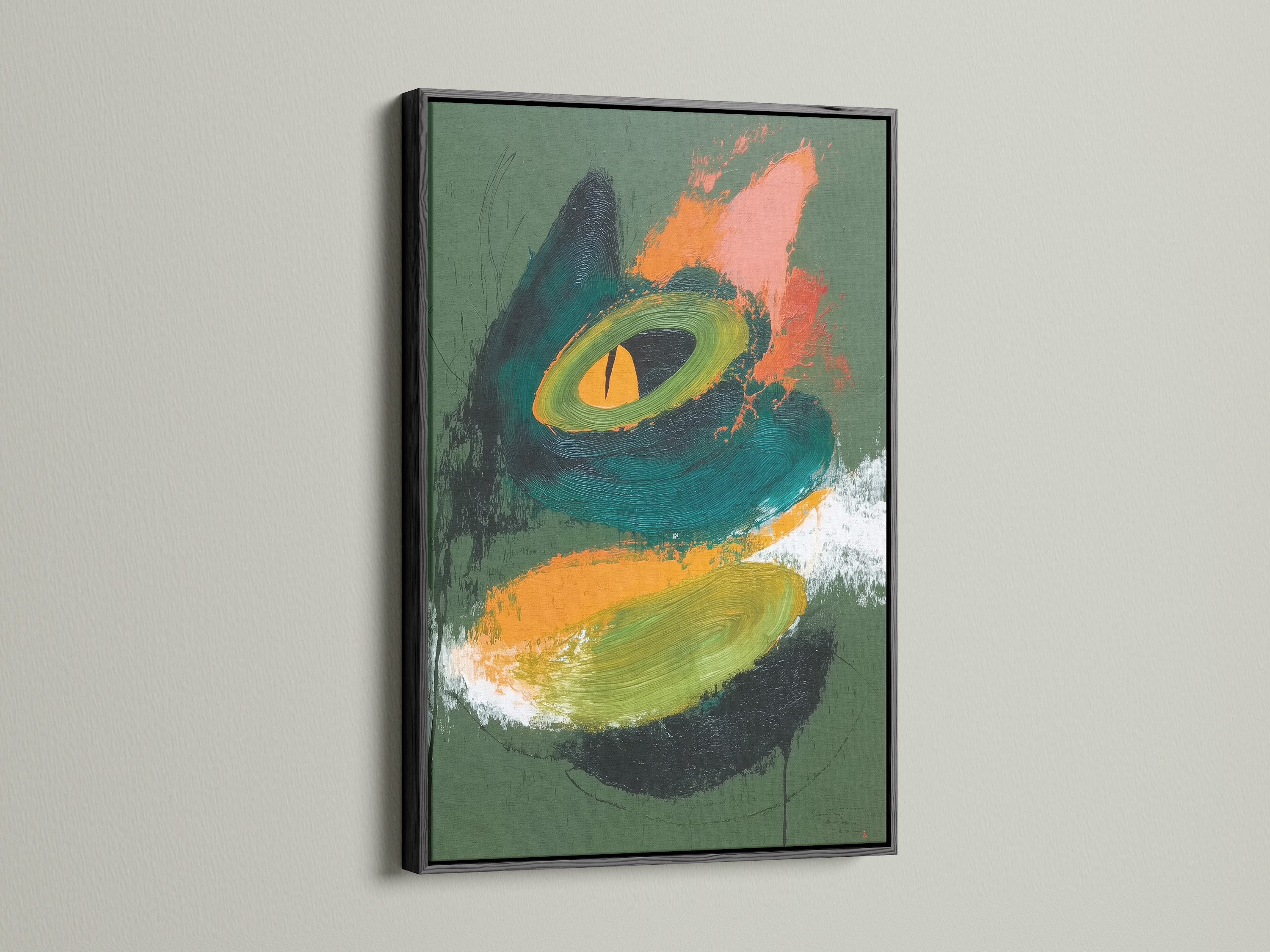 Check out the bold sophistication of our black frame. It adds a dramatic touch to any artwork. The black frame creates a strong contrast. It makes colors pop. This frame is ideal for a modern and stylish display.