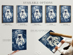 Available options include a stretched canvas print fine art poster paper and a floating frame. The astronaut space art can be customized to your preference. Select the perfect format for your blue galaxy wall art NASA poster.