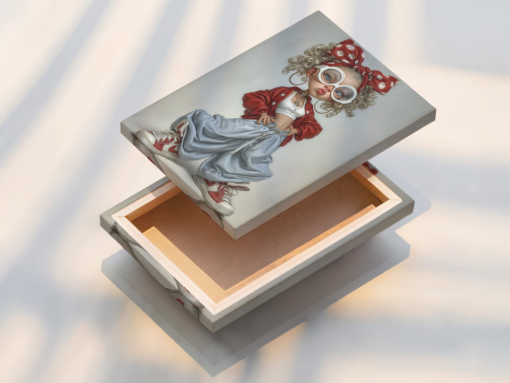 A stretched canvas print showcases a piece of artwork. The canvas print is tightly stretched. It ensures a smooth and gallery ready finish. This is the perfect way to display artwork. Transform your space with this elegant stretched canvas.