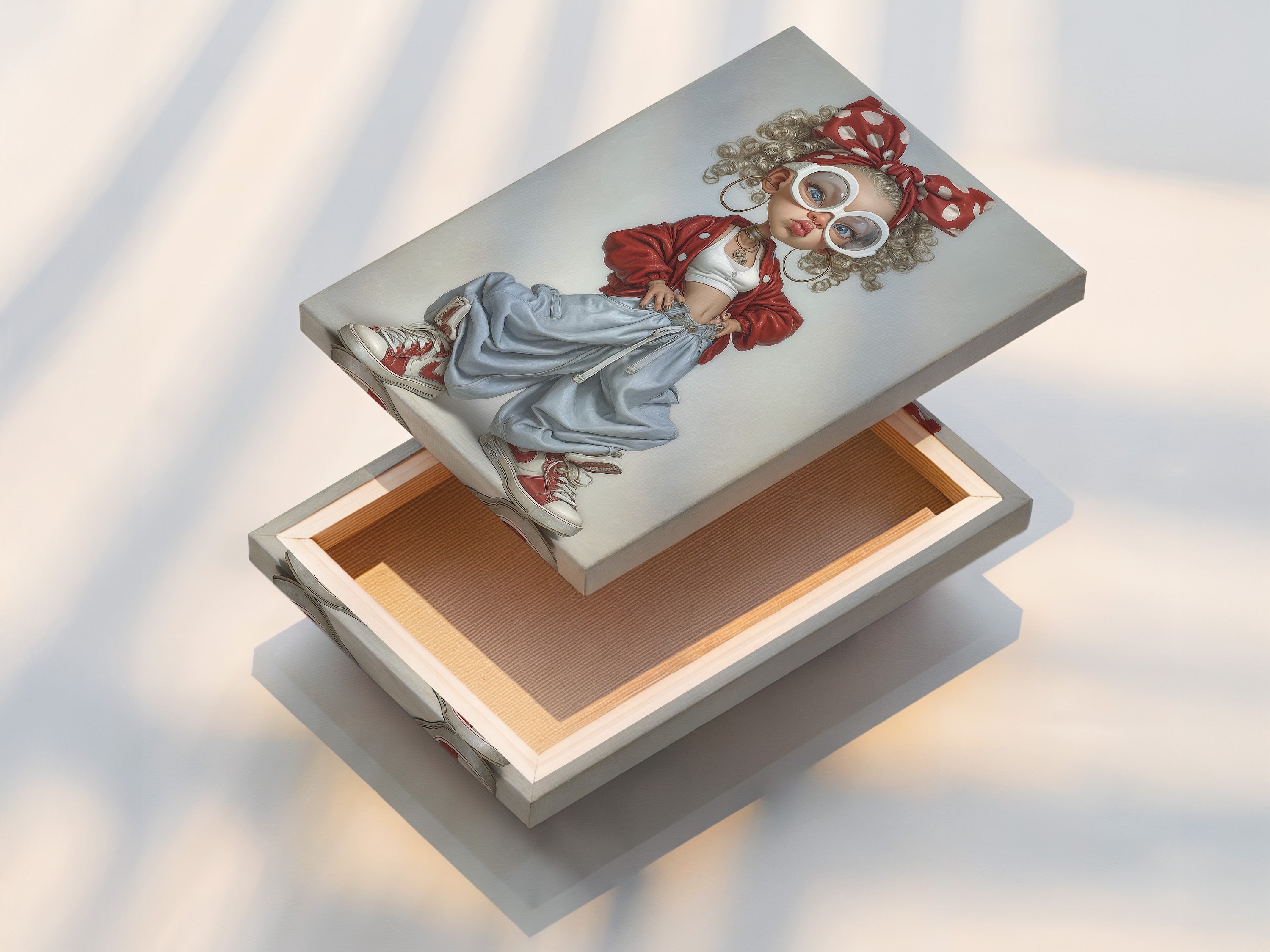 A stretched canvas print showcases a piece of artwork. The canvas print is tightly stretched. It ensures a smooth and gallery ready finish. This is the perfect way to display artwork. Transform your space with this elegant stretched canvas.