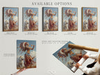 Available art options are showcased together. These include a stretched canvas print fine art poster paper and floating frame. Choose the perfect format to display your favorite artwork. Each option offers a unique aesthetic.