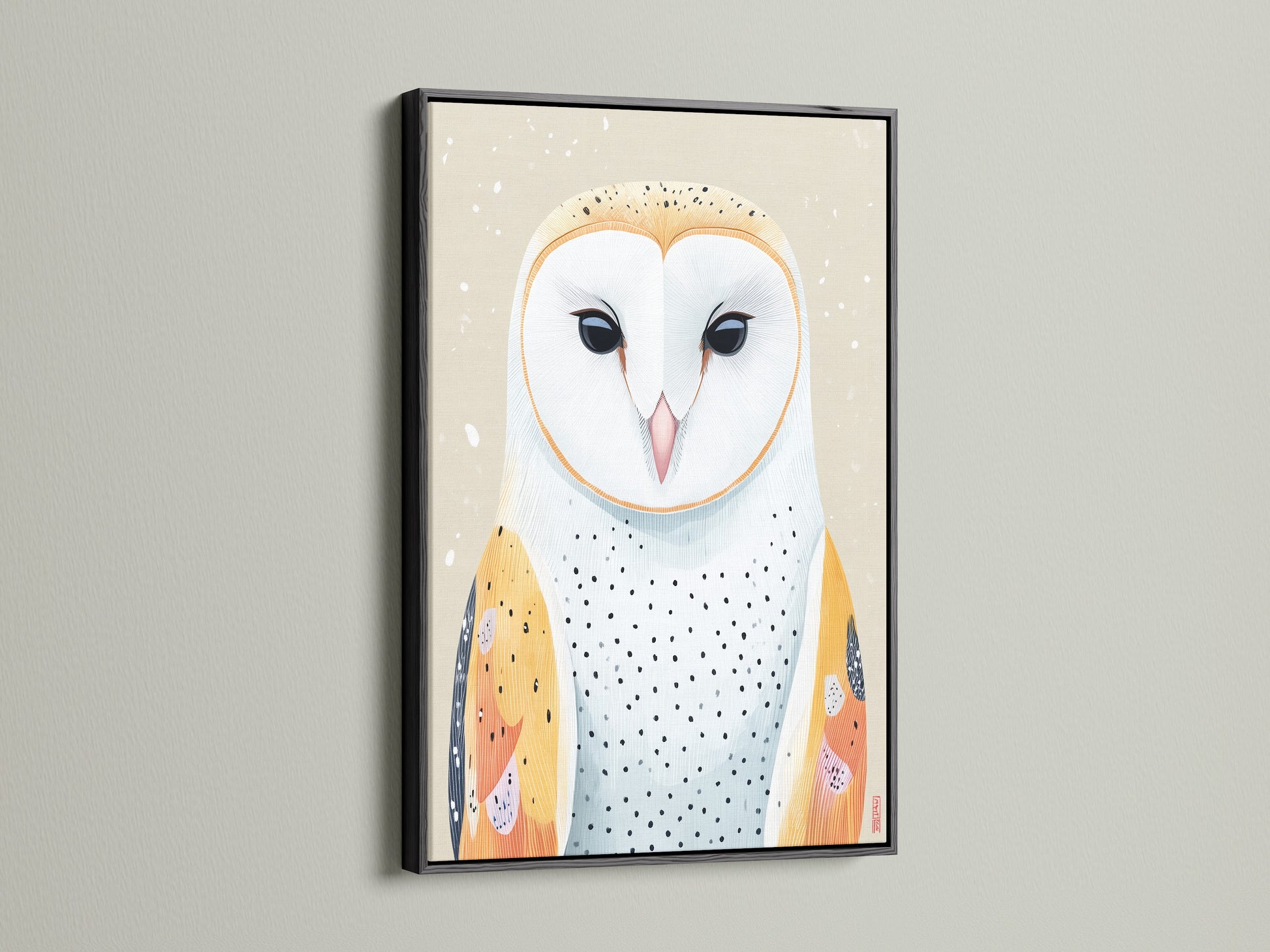 Observe the owl artwork in a black frame. A classic choice for any space. The black frame makes the artwork pop. It provides a modern art print look for your walls. Ideal for kids room decor or a scandinavian art style.