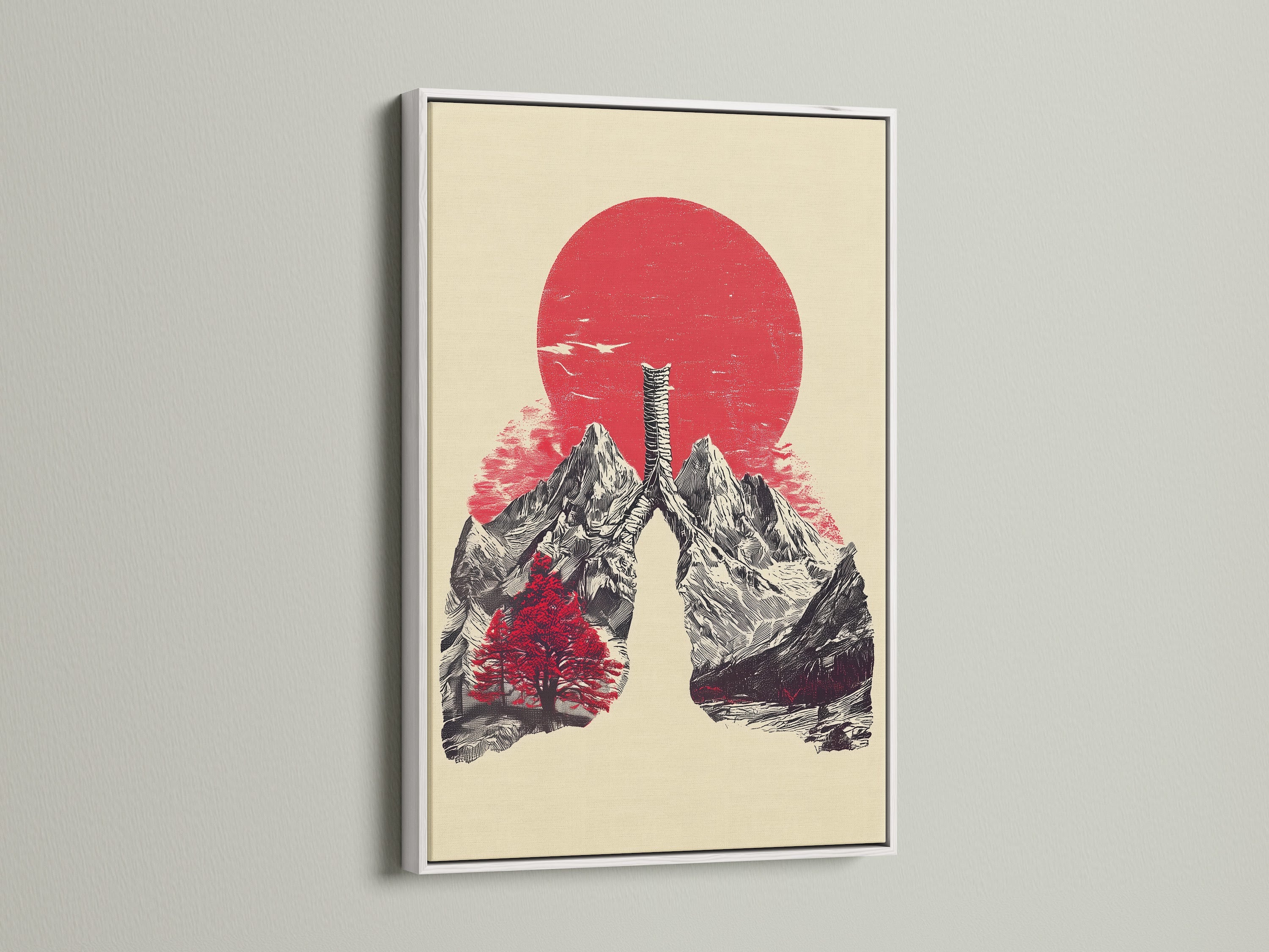 A white frame surrounds the artwork. White offers a clean and modern aesthetic. The artwork is nicely accentuated. White frames are versatile. A great choice for any artwork.