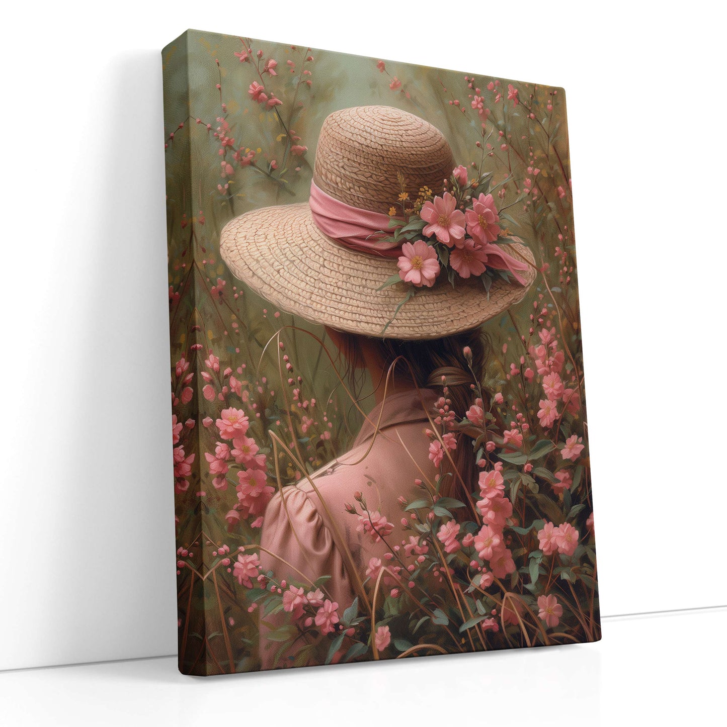 Lady in Flowered Hat - Canvas Print