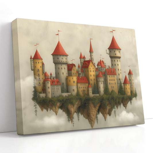 Castillo de fantasía medieval - Cuadro en lienzo