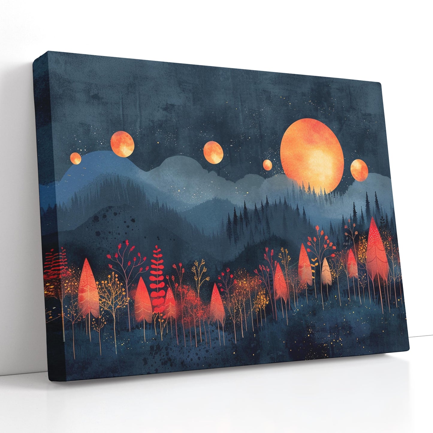 Magical Woodland Nighttime - Canvas Print