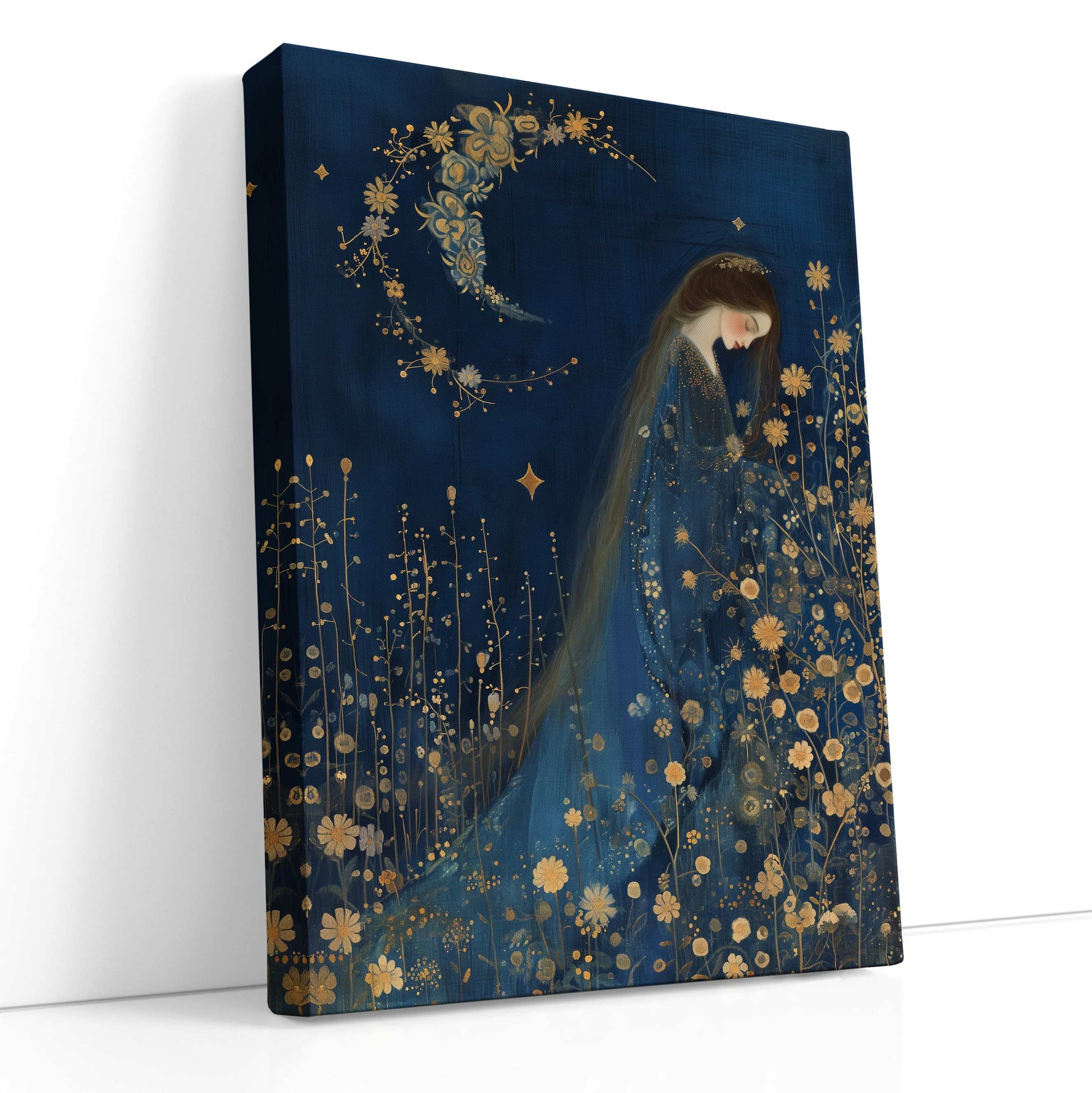 Mystical Lady in Celestial Gown Canvas Print