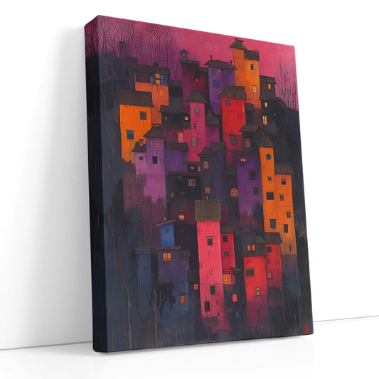 Multicolored Houses Canvas Print