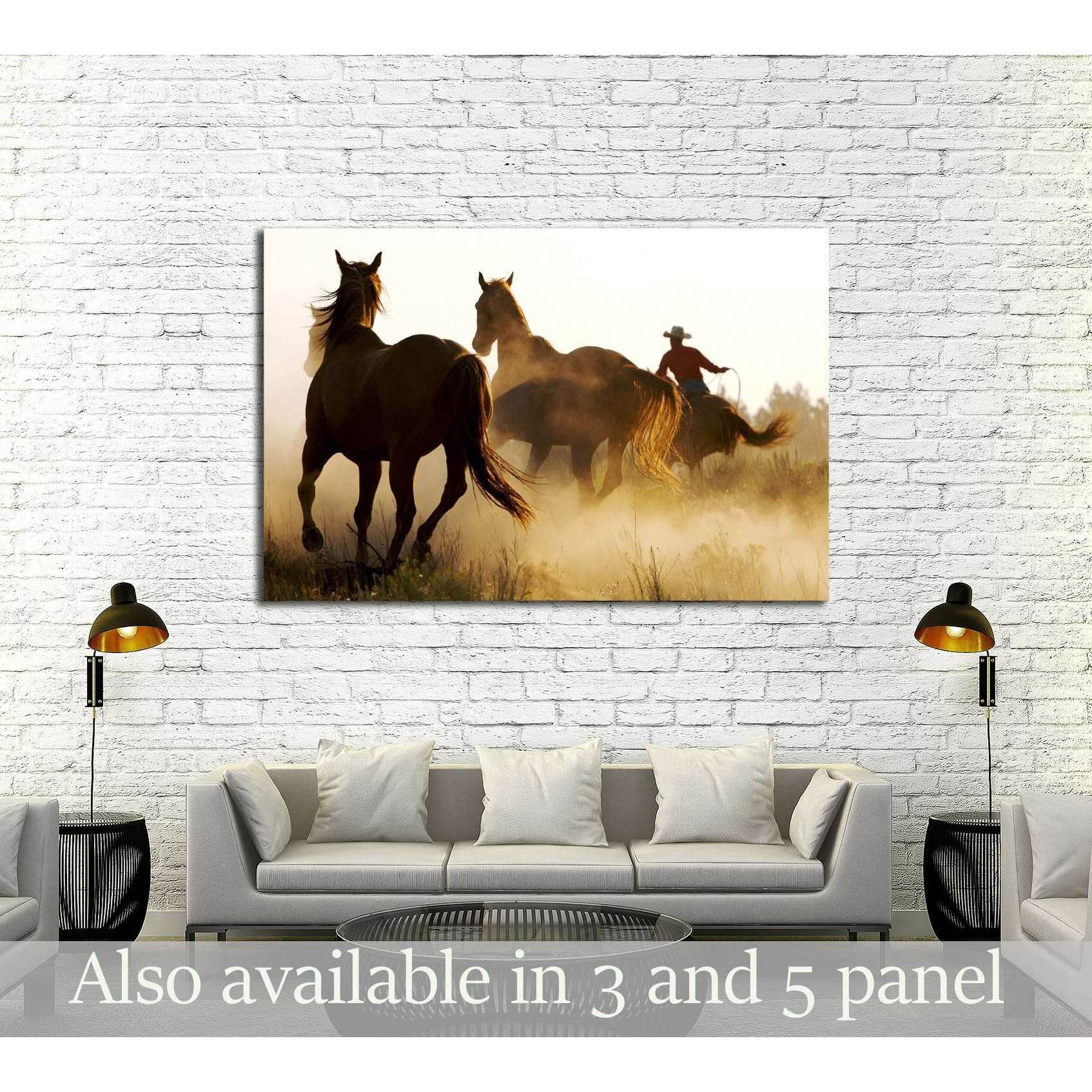 Running horses wall art №5004Canvas art arrives ready to hang, with hanging accessories included and no additional framing required. Every canvas print is hand-crafted, made on-demand at our workshop and expertly stretched around 100% North American Pine