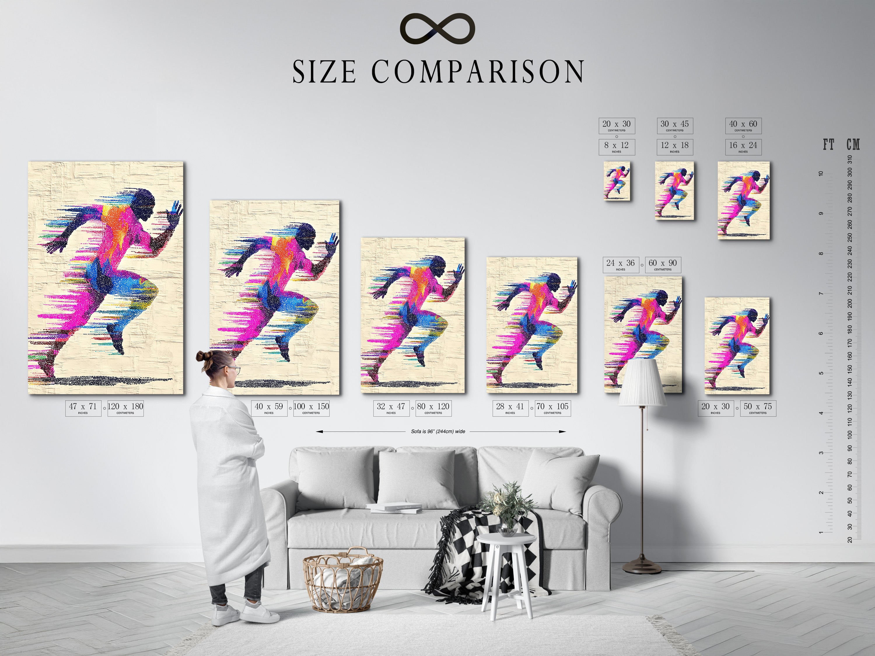 Colorful Runner Silhouette Art Print - Vibrant Motion Sports Wall Decor, Modern Athletic Poster, Fitness Motivation Artwork