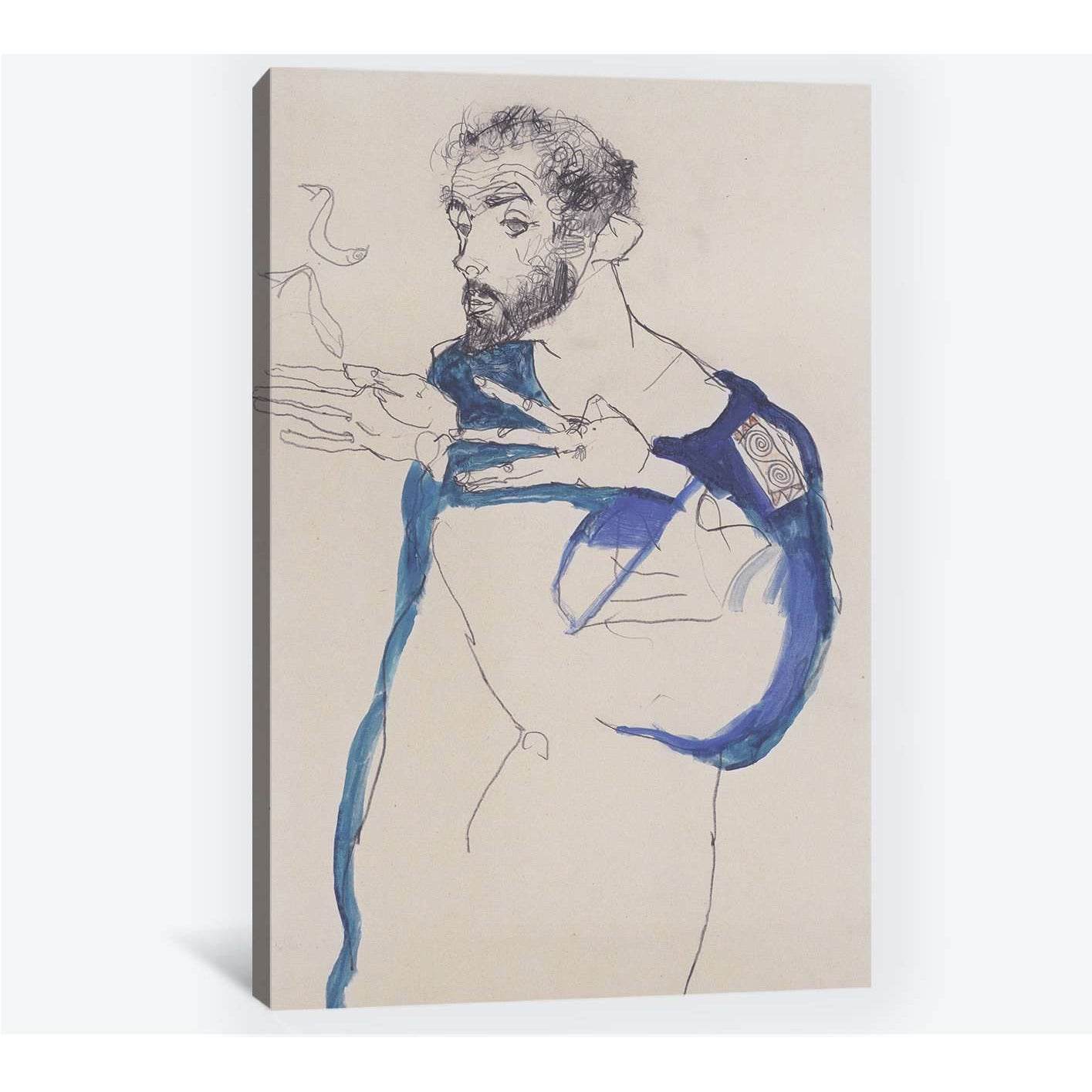 Klimt in a light Blue Smock by Egon Schiele, 1913 - Ready to Hang Canvas PrintCanvas art arrives ready to hang, with hanging accessories included and no additional framing required. Every canvas print is hand-crafted, made on-demand at our workshop and ex