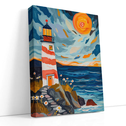 Sunset Lighthouse Canvas Print